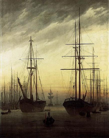 Caspar David Friedrich View of a Harbour china oil painting image